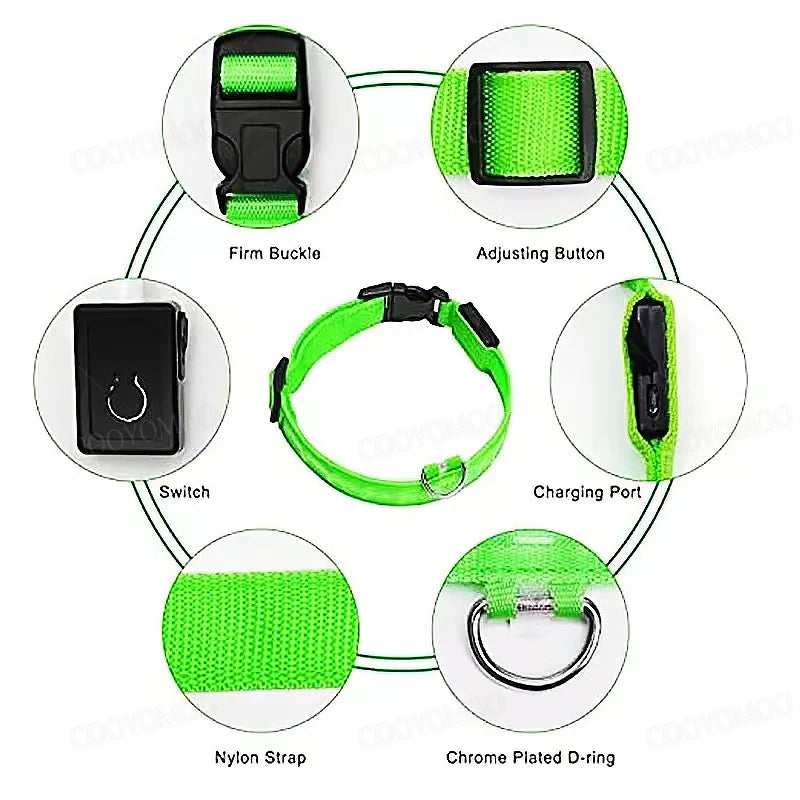 LED Dog Collar - USB Rechargeable | Anti-Lost, Waterproof, Night Safety