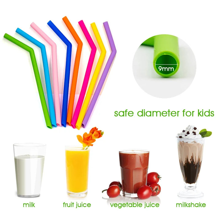 Eco Silicone Straws – Reusable, Flexible & Safe