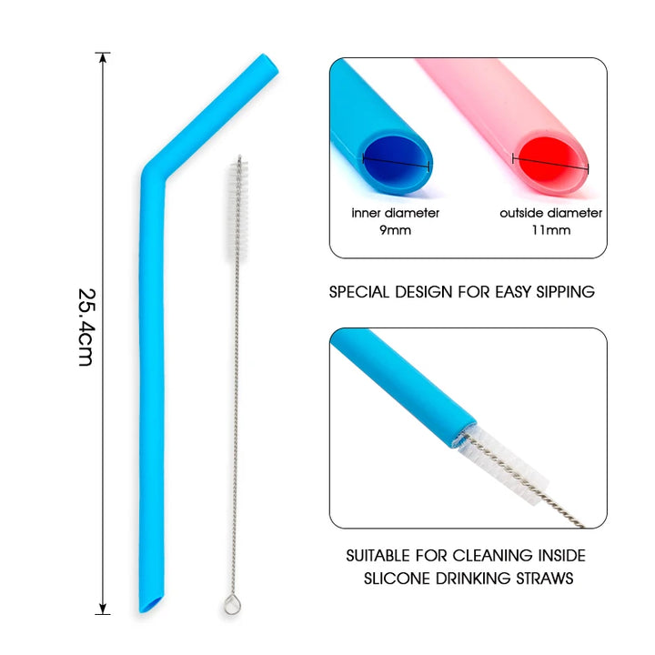 Eco Silicone Straws – Reusable, Flexible & Safe