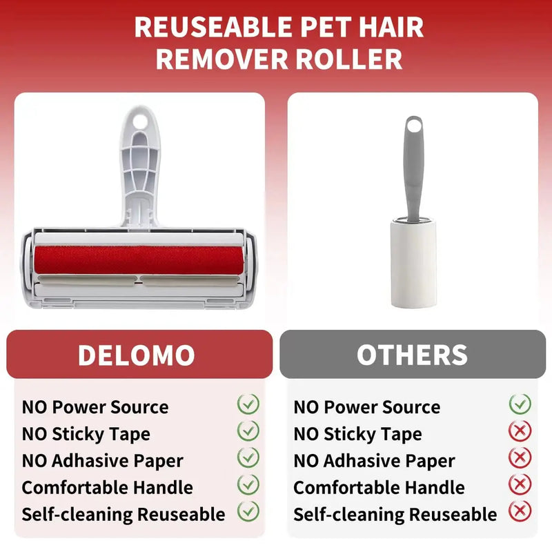Pet Hair Remover Roller – Self-Cleaning Fur Removal Tool for Dogs & Cats – Reusable & Efficient Pet Hair Cleaner for Furniture, Upholstery, and Clothes