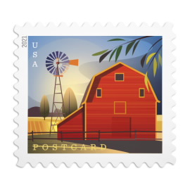 Barns Postcard Stamps(5 Sheets 100 Stamps)